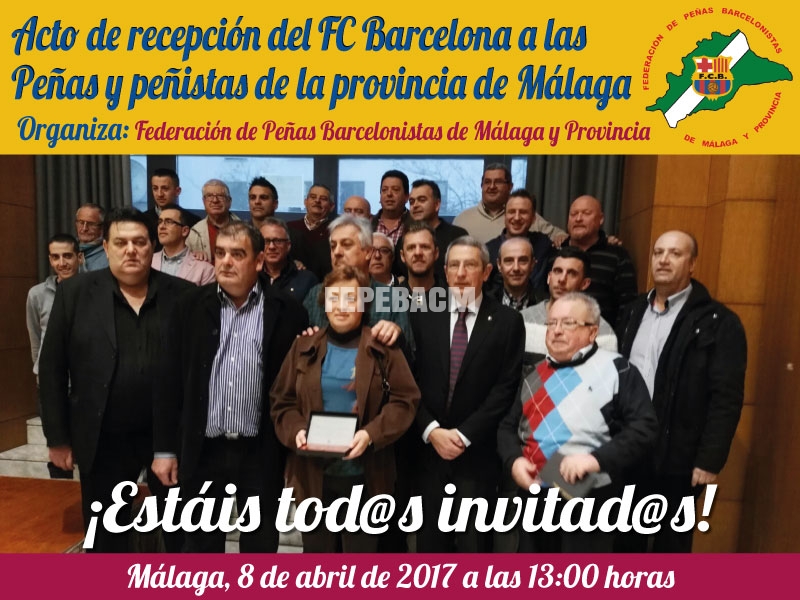 Acto de recepción del FC Barcelona a las peñas de Málaga
