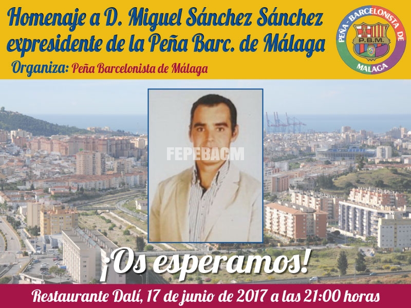 Homenaje a D. Miguel Ángel Sánchez Sánchez, expresidente de la P.B. de Málaga