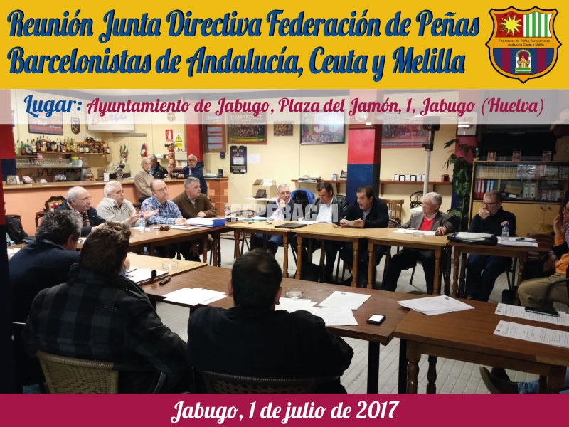 Próxima reunión de la Junta Directiva de la Federación de Peñas Barcelonistas de Andalucía, Ceuta y Melilla