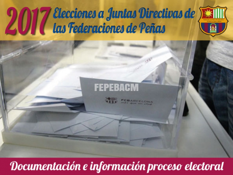 Elecciones 2017 a Juntas Directivas de las Federaciones de Peñas